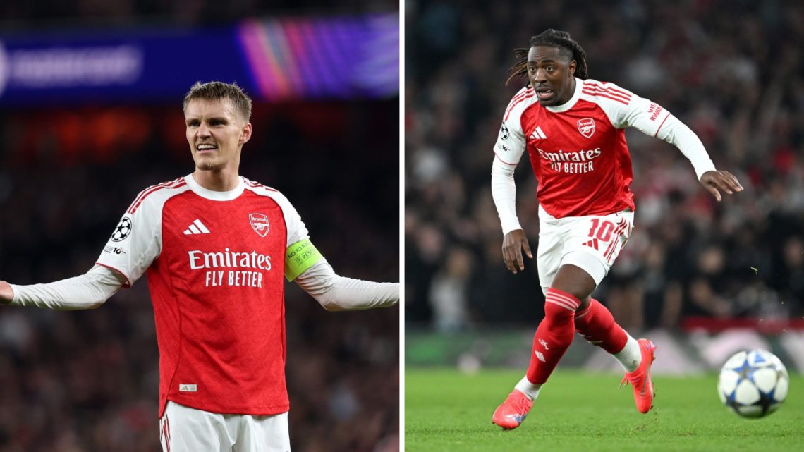 Split image of Martin Odegaard and Eberechi Eze