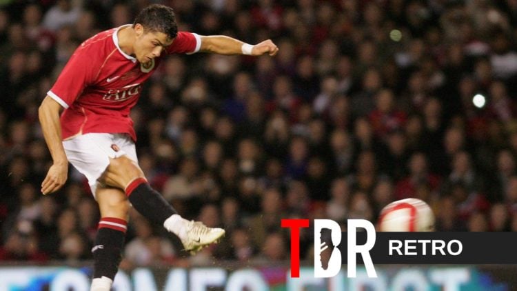 Cristiano Ronaldo scores an incredible free-kick for Manchester United against Europe XI at Old Trafford in 2007