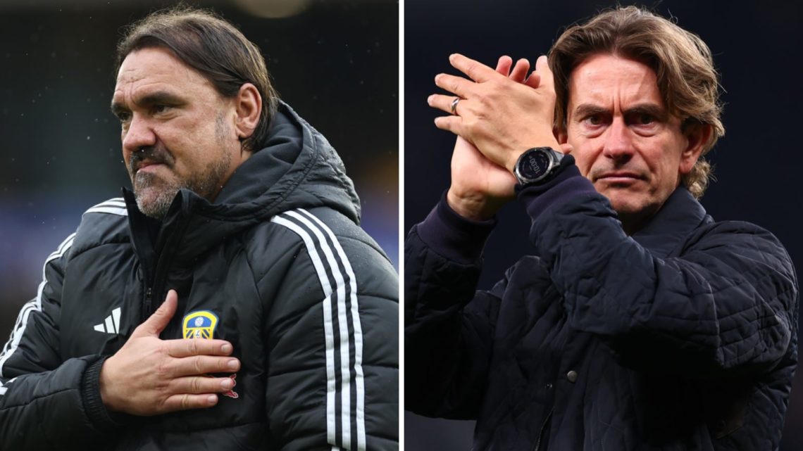 A split image featuring Leeds United boss Daniel Farke alongside Tottenham manager Daniel Farke