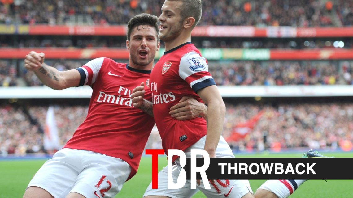 Jack Wilshere celebrates scoring for Arsenal vs Norwich City