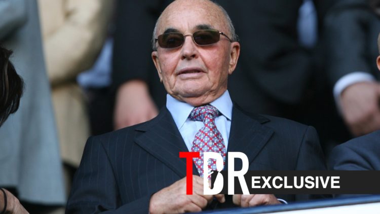 Joe Lewis watching a Premier League clash between Tottenham and Arsenal, TBR logo and exclusive label inset