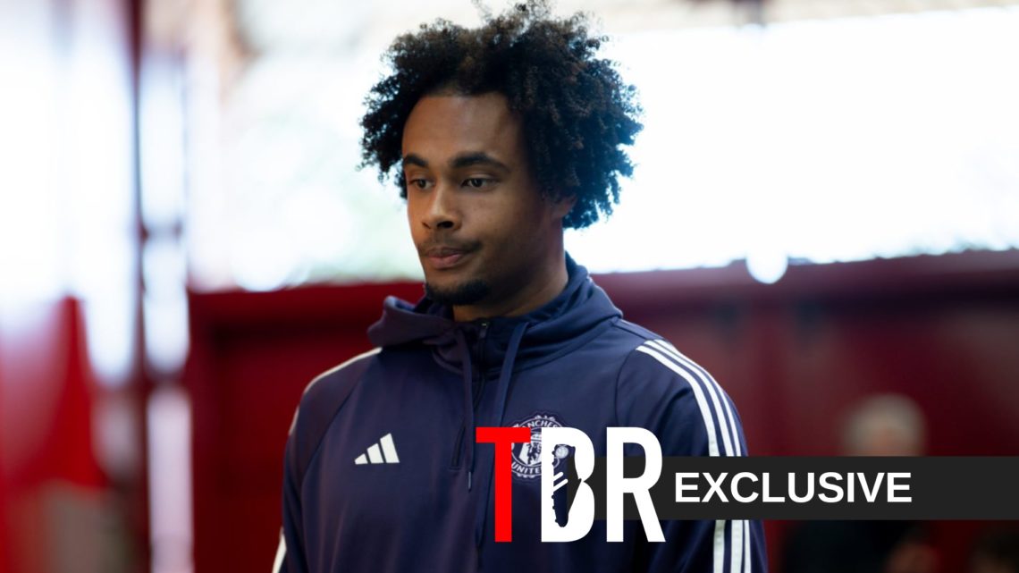 Joshua Zirkzee arrives at Old Trafford ahead of Manchester United's Premier League match against Sunderland