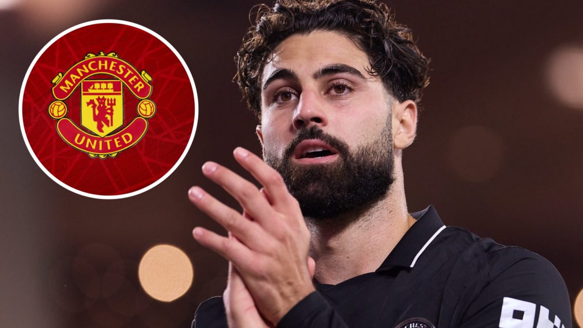 Josko Gvardiol applauds during Manchester City's draw with AS Monaco in the Champions League, alongside an inset of the Manchester United badge (to...