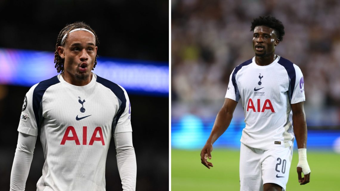 Xavi Simons playing for Tottenham (left) and Mohammed Kudus playing for Tottenham (right)
