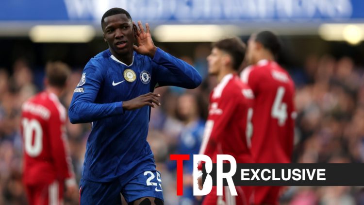 Moises Caicedo celebrates scoring for Chelsea vs Liverpool in the Premier League