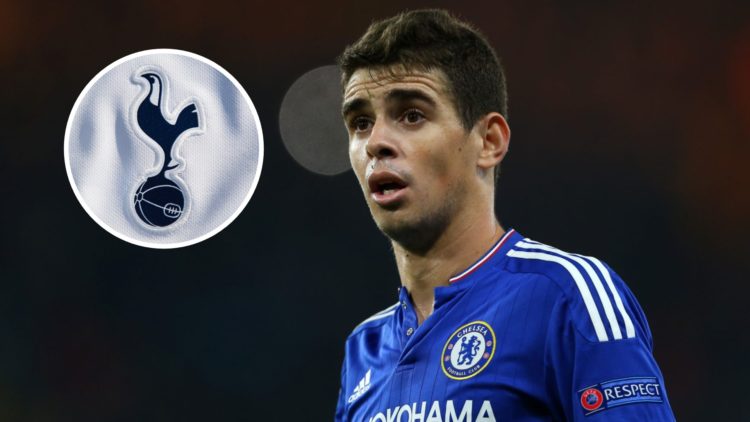 Oscar of Chelsea during the UEFA Champions League Group G match between Chelsea and Dynamo Kyiv at Stamford Bridge (Right) The Tottenham Hotspur cl...