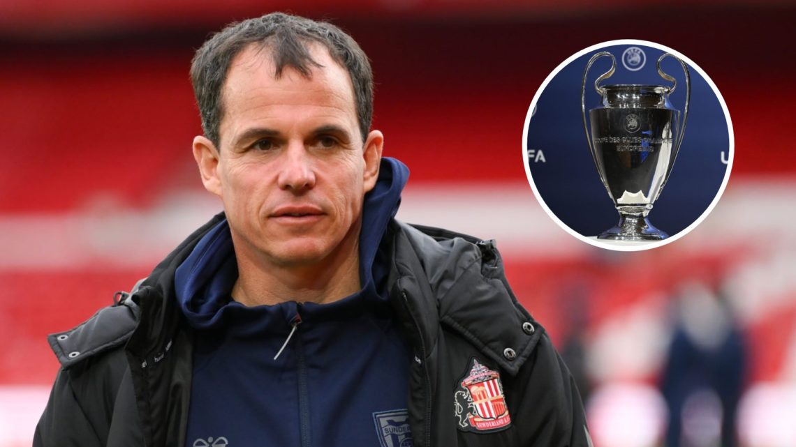 Regis Le Bris manages Sunderland during the Premier League match between Nottingham Forest and Sunderland at the City Ground (Left) A view of the C...