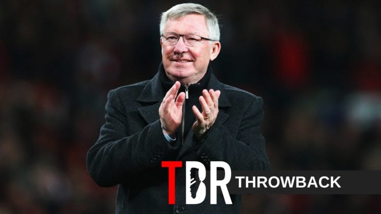 Sir Alex Ferguson applauds after Manchester United's victory against Aston Villa in the Premier League in 2013