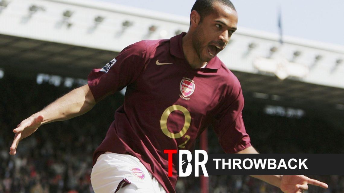 Thierry Henry of Arsenal celebrates scoring a goal