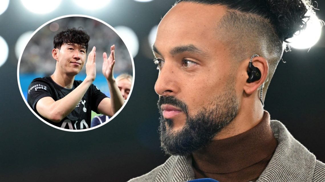 Theo Walcott ahead of Premier League match. Inset of former Tottenham Hotspur captain Son Heung-min.