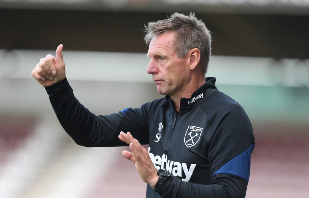 Stuart Pearce reacts during a West Ham match