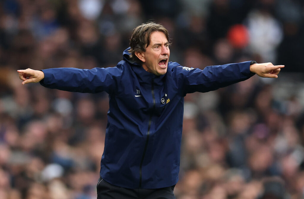 Tottenham boss Thomas Frank managing in the Premier League