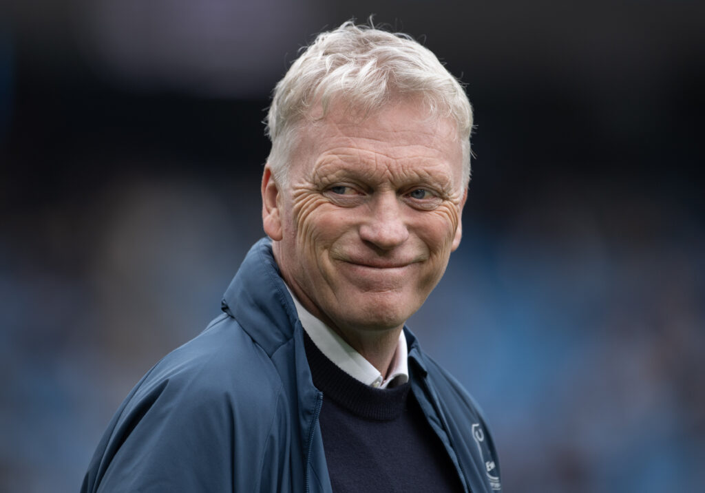 David Moyes smiles during Man City vs Everton
