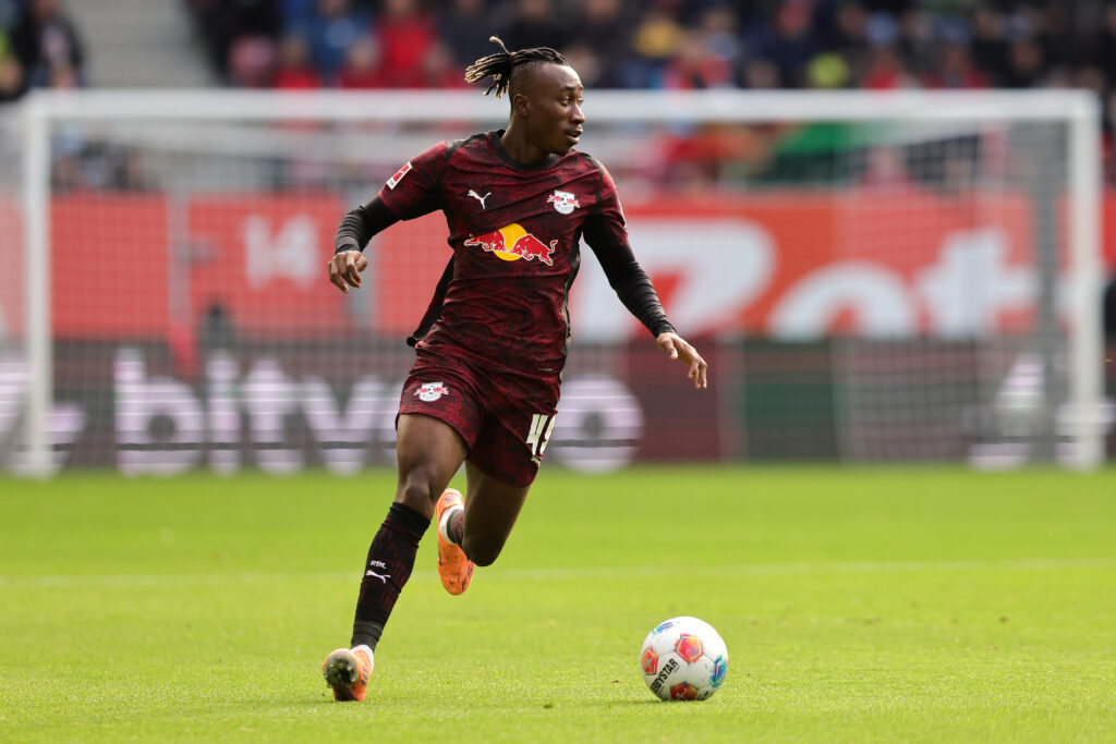 Yan Diomande during FC Augsburg v RB Leipzig in the Bundesliga