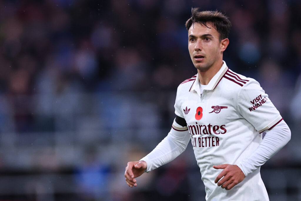 Martin Zubimendi in action for Arsenal against Burnley