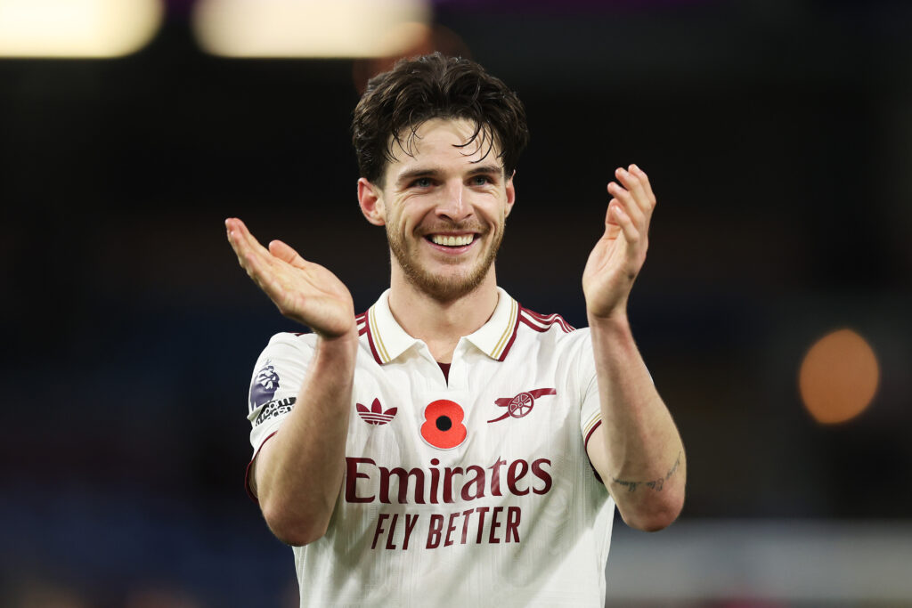 Declan Rice applauds after Burnley vs Arsenal
