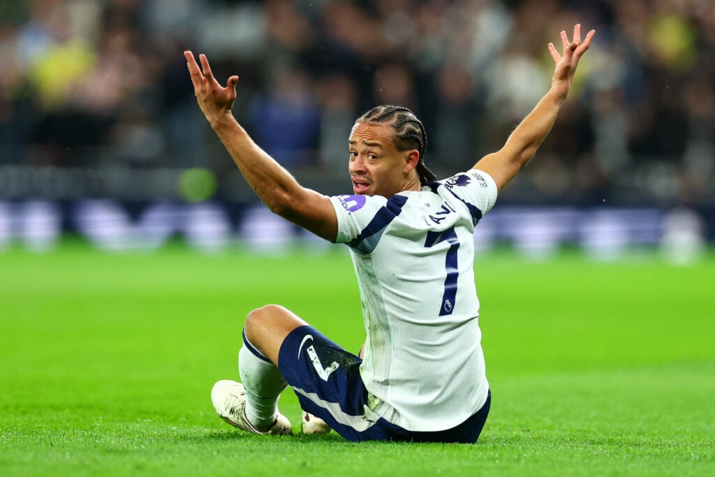 Xavi Simons during Tottenham Hotspur v Chelsea in the Premier League