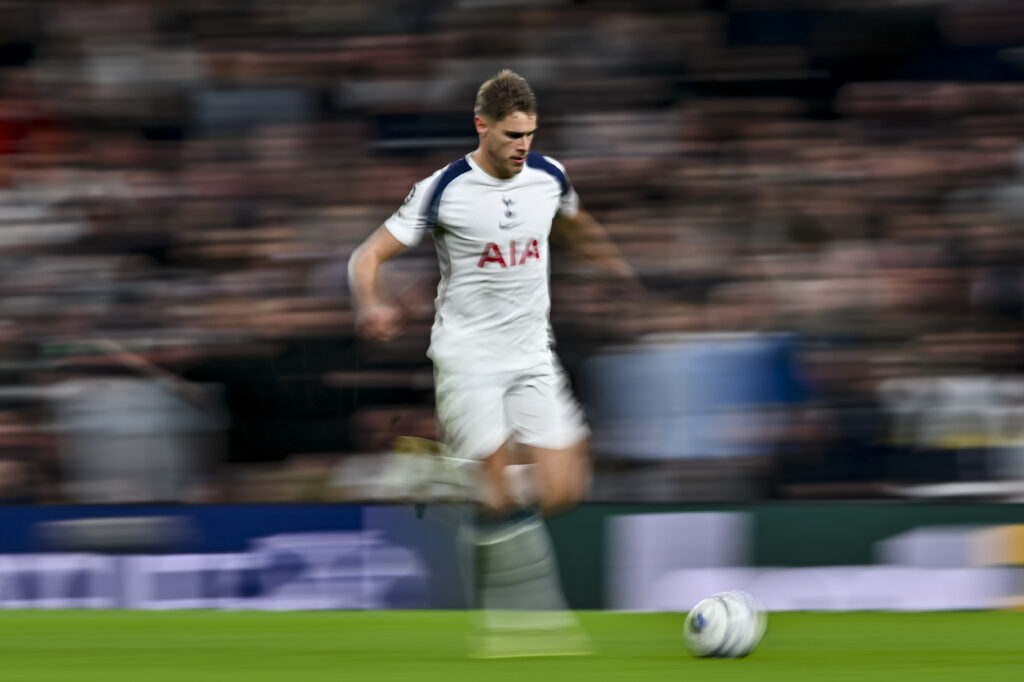 Micky van de Ven running during Tottenham Hotspur v F.C. Copenhagen - UEFA Champions League 2025/26 League Phase MD4
