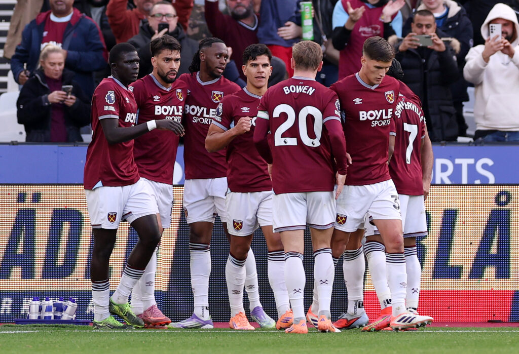 West Ham players celebrate vs Newcastle