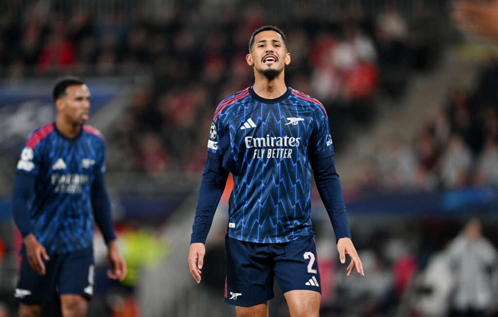 William Saliba during of SK Slavia Praha v Arsenal in the UEFA Champions League 2025/26 League Phase MD4