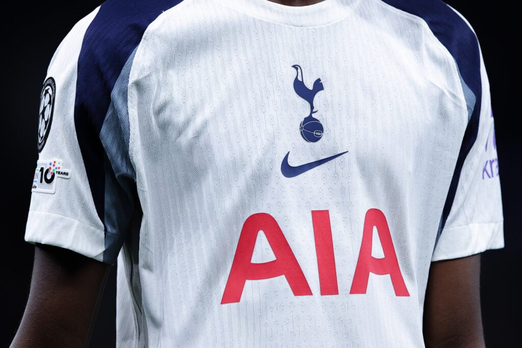 A closeup shot of the Tottenham Hotspur 2025-26 home shirt