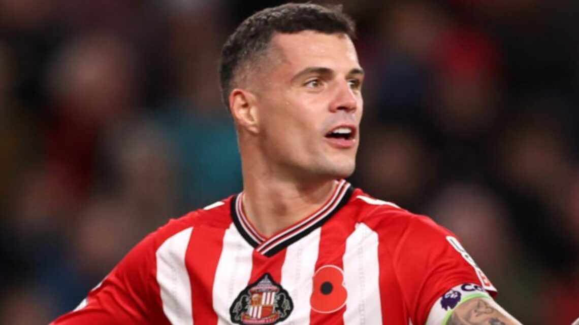 Sunderland star Granit Xhaka during game versus Everton.