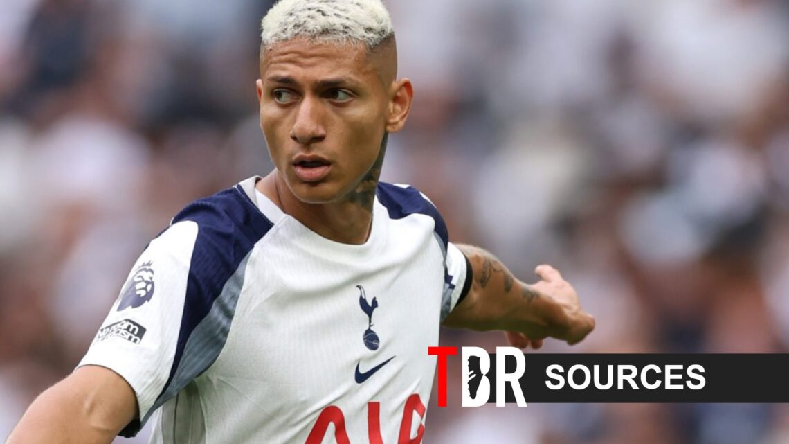 Tottenham Hotspur star Richarlison with sources branding overlaid.