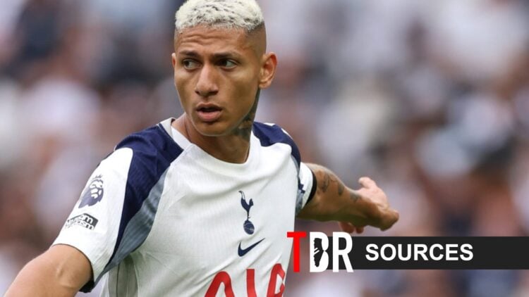 Tottenham Hotspur star Richarlison with sources branding overlaid.