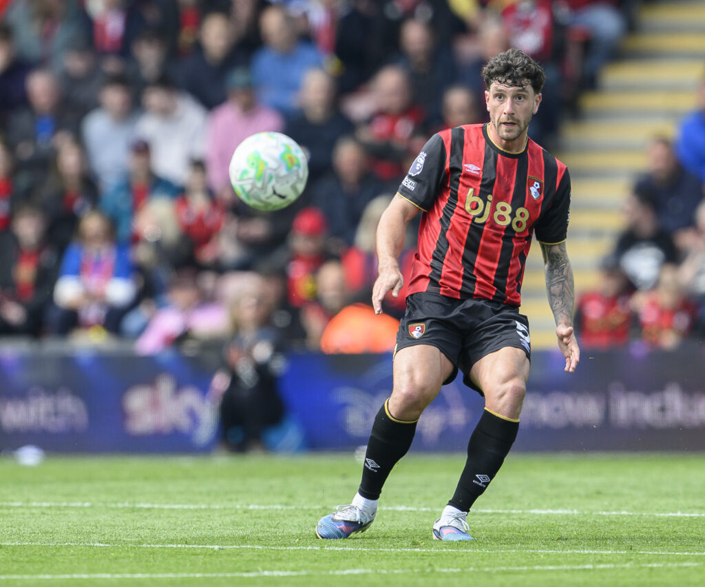 Marcos Senesi in action for Bournemouth against Crystal Palace